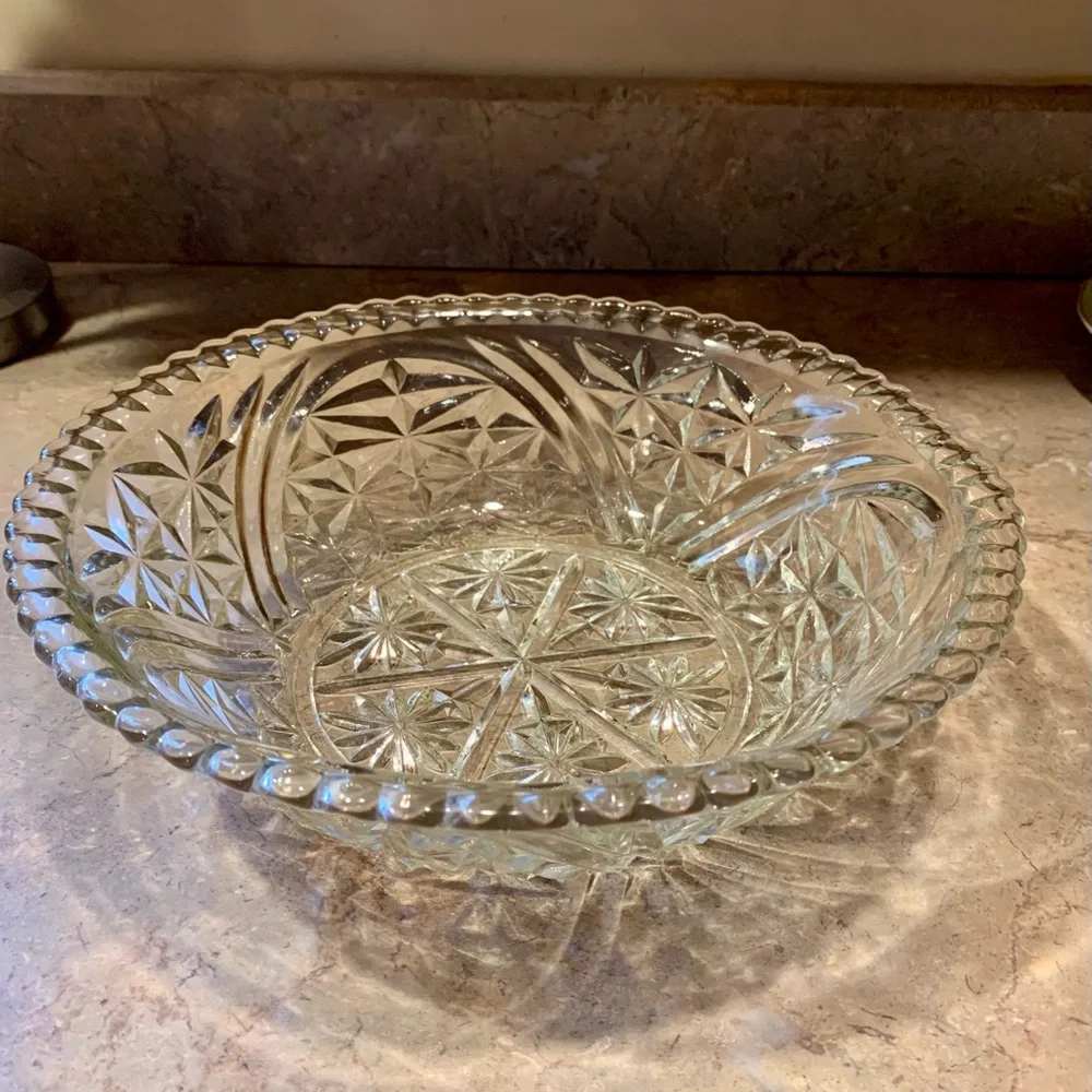 Elegant Crystal Cut Bowl
